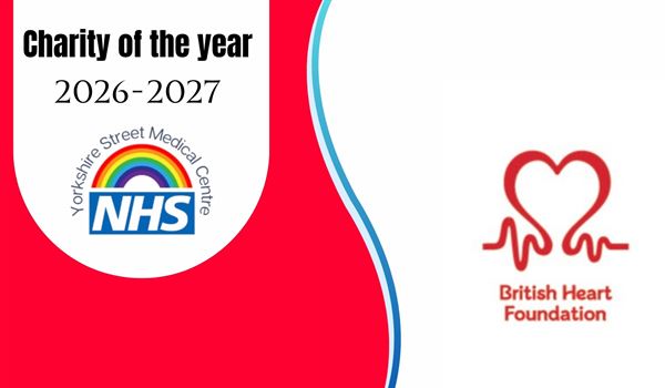 British heart foundation and YSMC logo Charity of the year 2026-2027